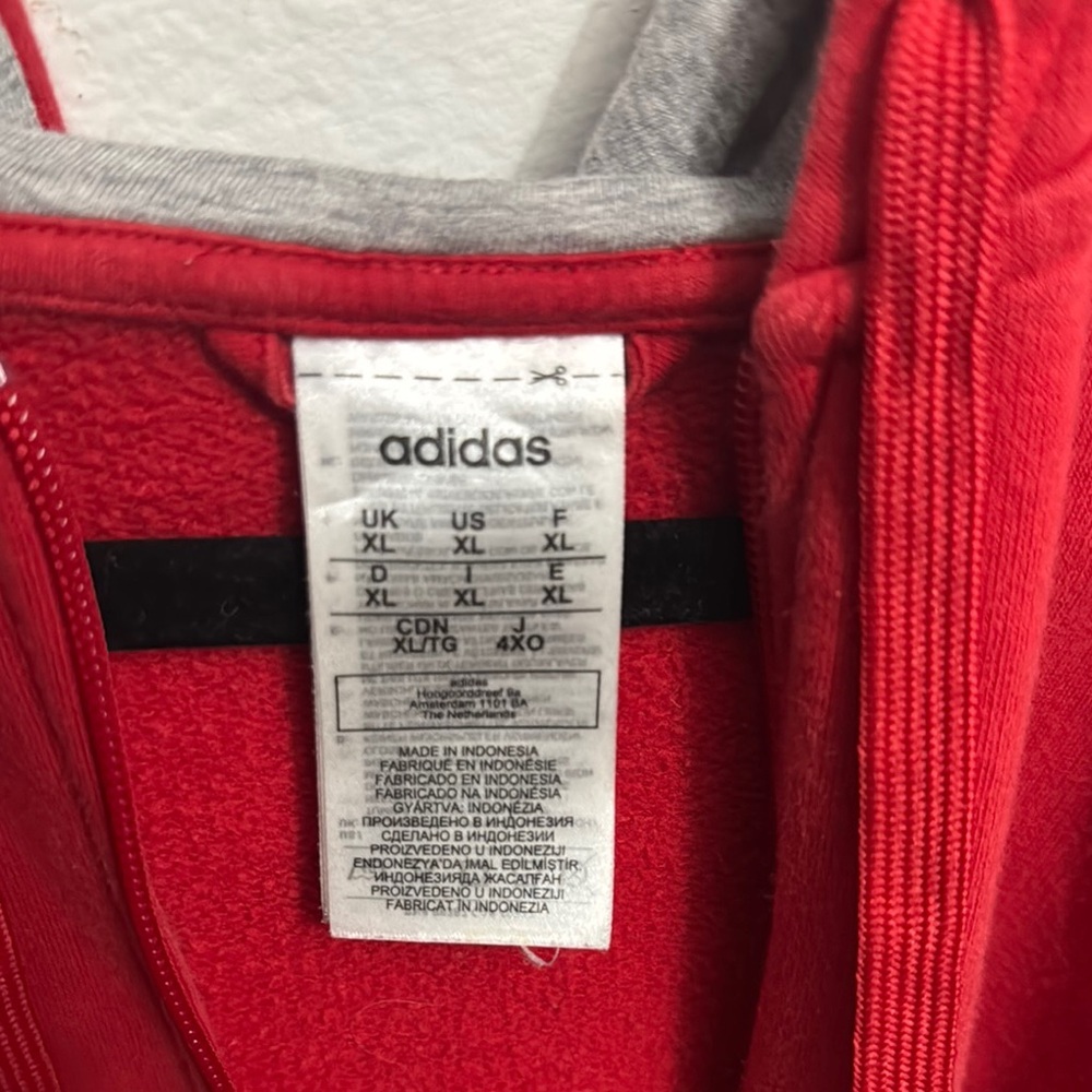 Adidas Red and Gray Men's Sweater - Picture 7 of 8